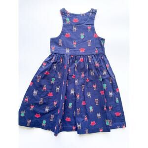Girl's Vintage Hartstrings Navy Blue Cotton Chair Dress Size 6